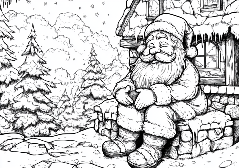 Coloriage Père Noël à imprimer gratuit - Objectif Maternelle