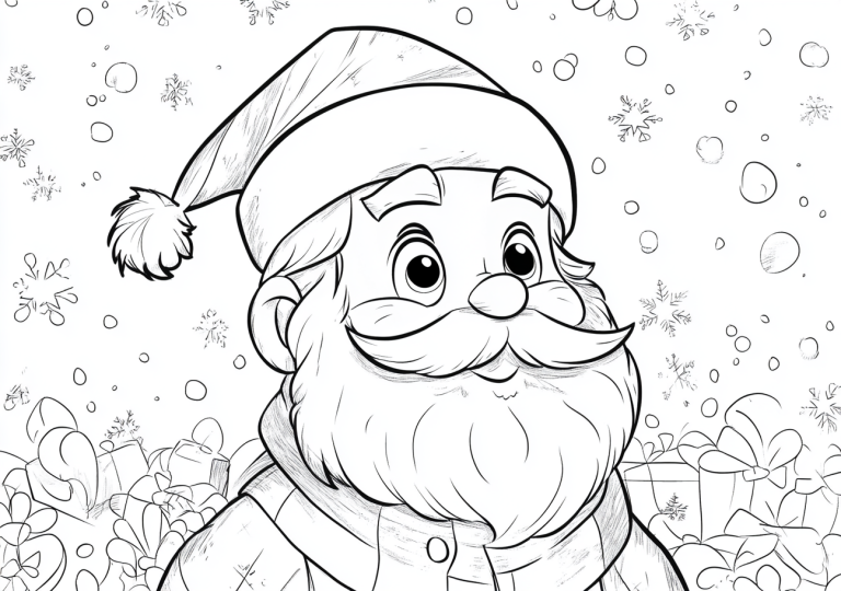 Coloriage Père Noël à imprimer gratuit - Objectif Maternelle