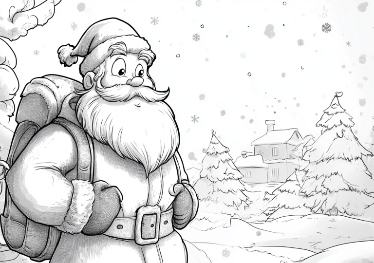 Coloriage Père Noël à imprimer gratuit - Objectif Maternelle