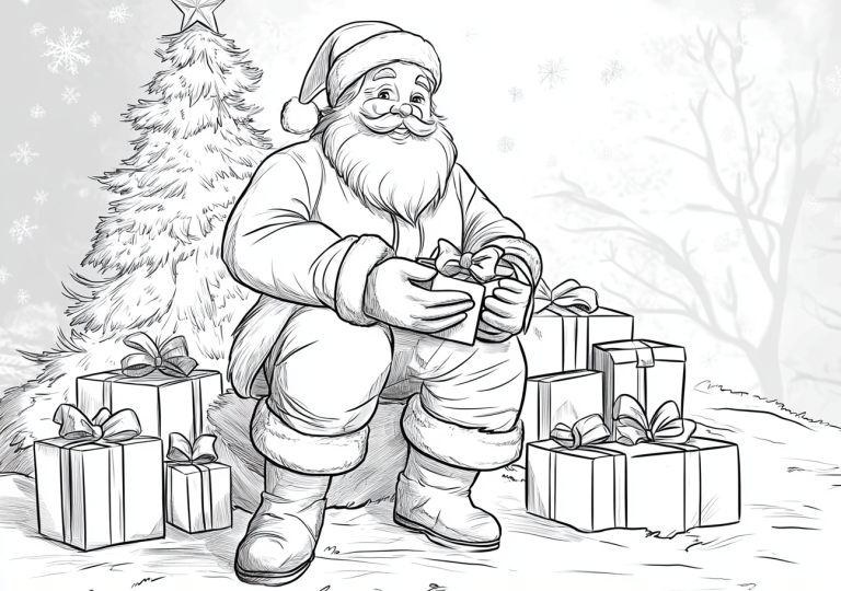 Coloriage Père Noël à imprimer gratuit - Objectif Maternelle