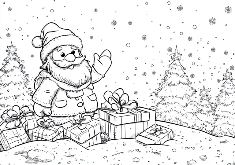 Coloriage Père Noël à imprimer gratuit - Objectif Maternelle