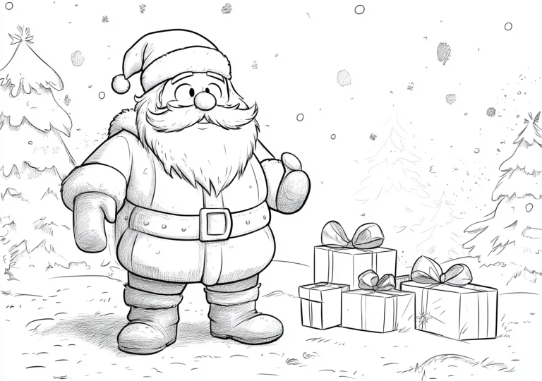 Coloriage Père Noël à imprimer gratuit - Objectif Maternelle